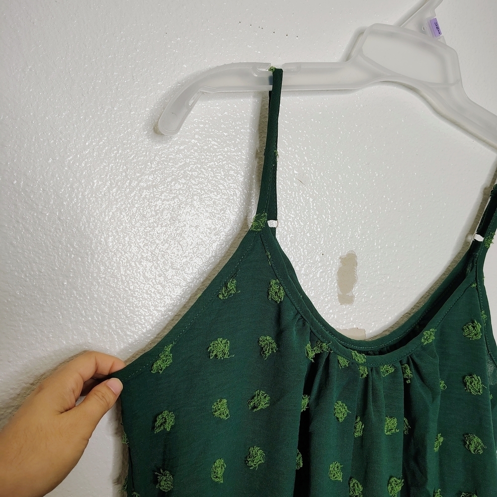 Buauty Women's Green Sleeveless Loose Adjustable Strap Romper with Pockets Sz S - Picture 9 of 14